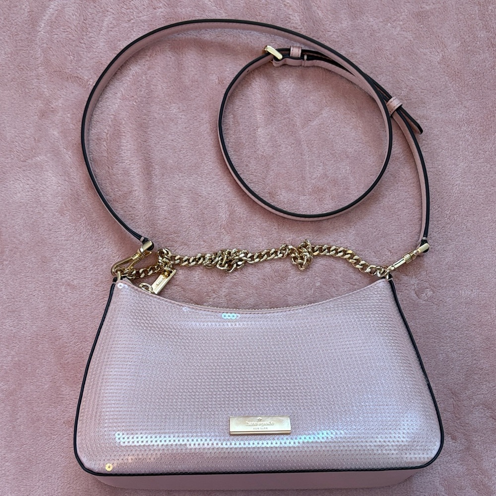 Kate Spade pink sequin crossbody purse
